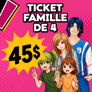 MANGA EXPO BATHURS — ticket Famillie de 4